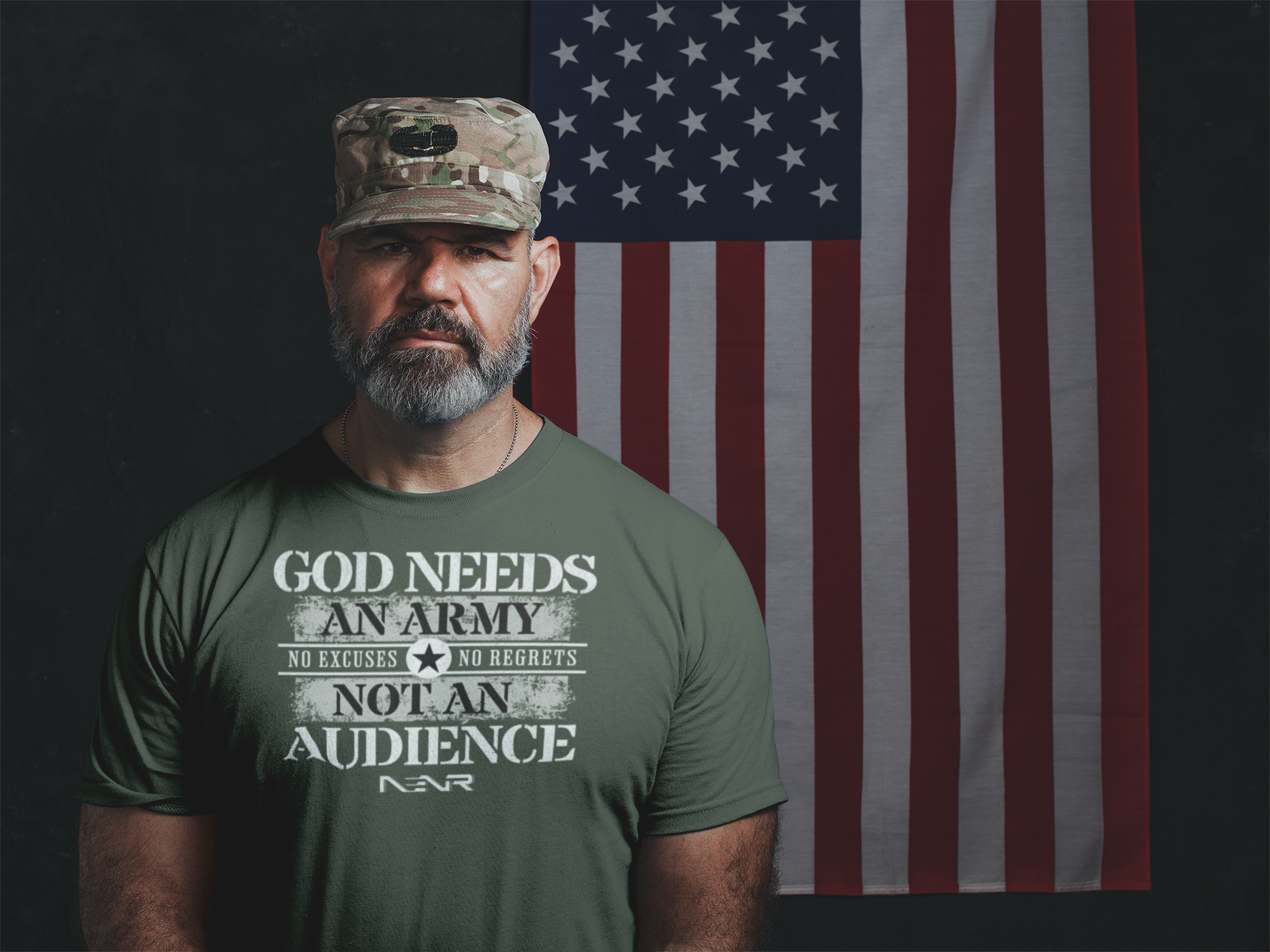 No Excuses No Regrets ~ God neeeds an army not an audience T-shirt