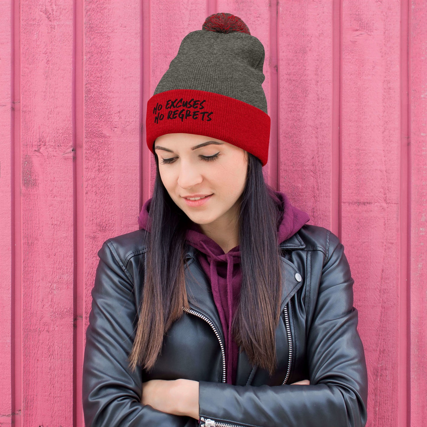 NO EXCUSES NO REGRETS ~ NENR EMBROIDERED BEANIE