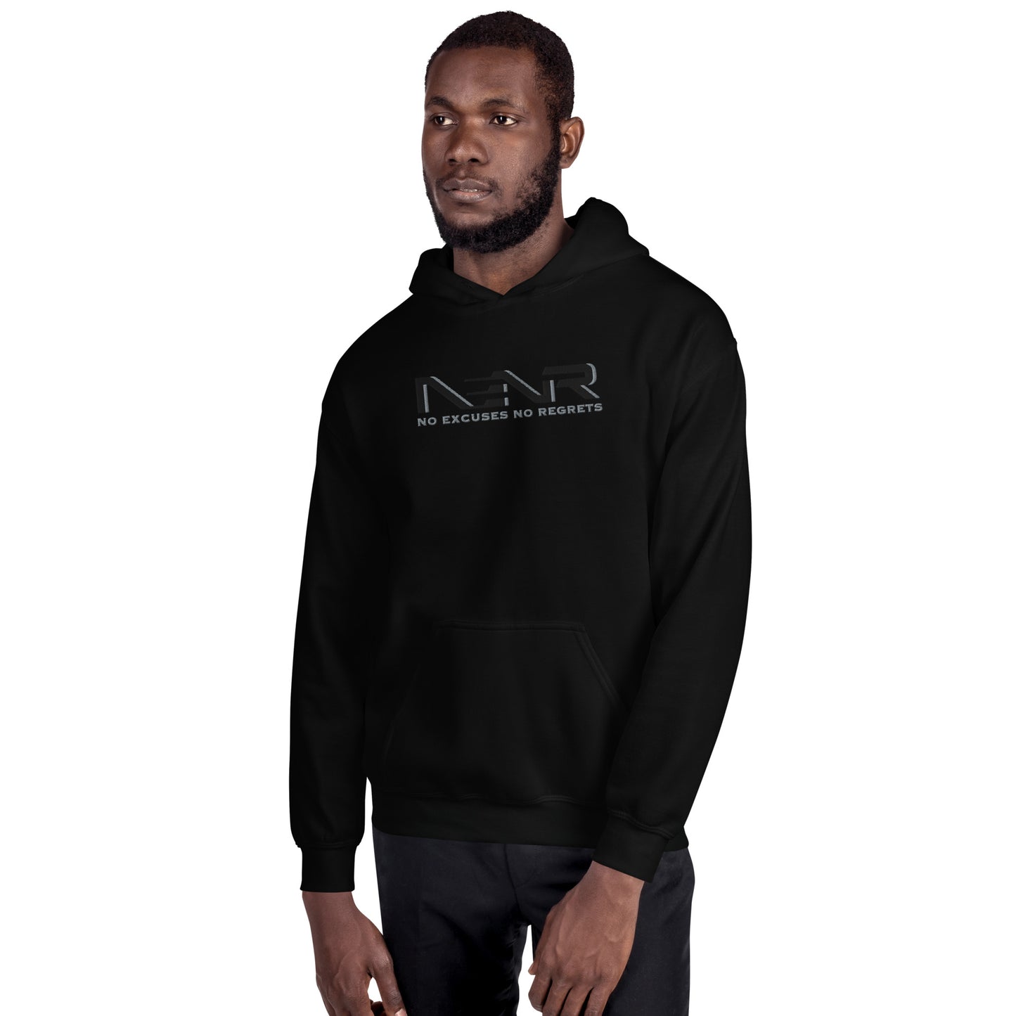 NO EXCUSES NO REGRETS ~ EMBROIDERED HOODIE