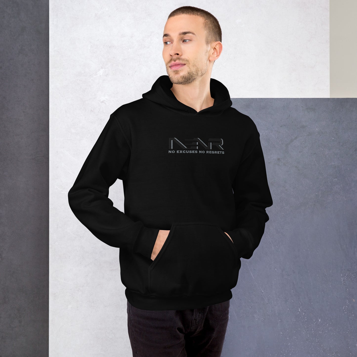 NO EXCUSES NO REGRETS ~ EMBROIDERED HOODIE