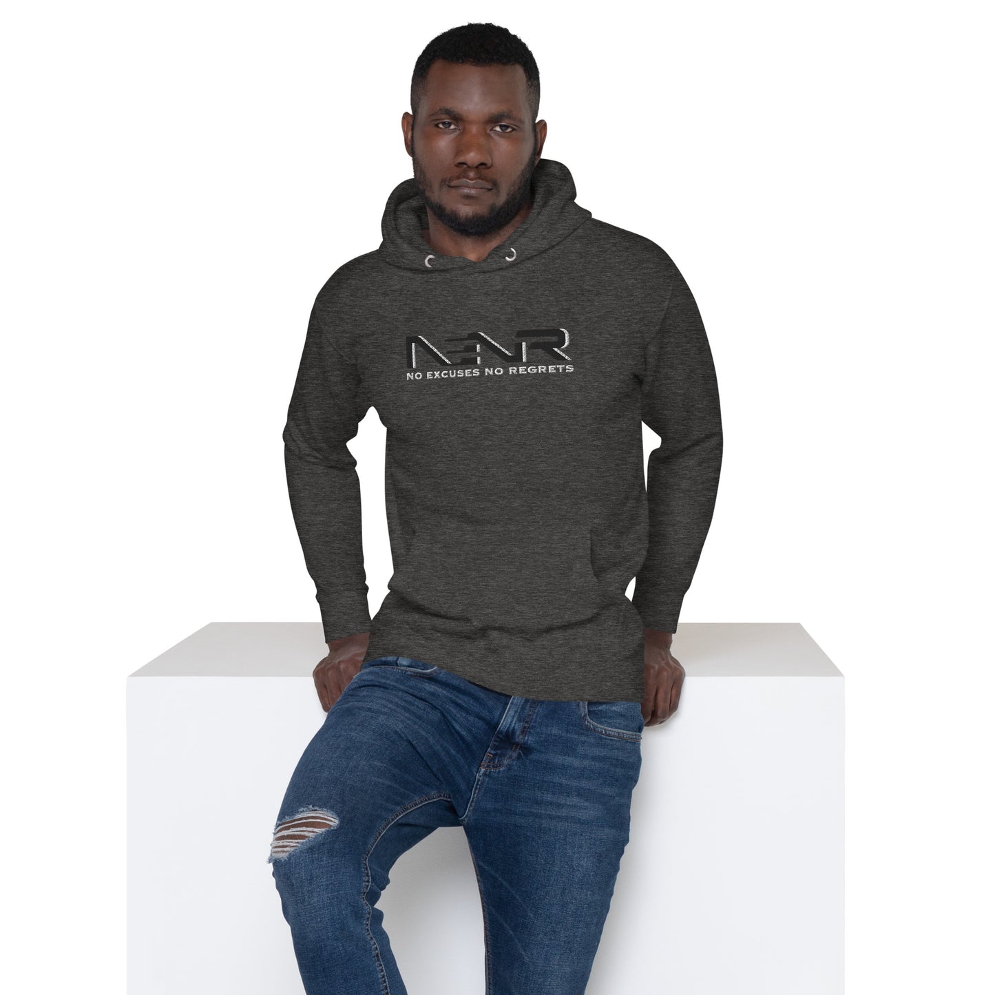 NO EXCUSES NO REGRETS ELITE EMBROIDERED HOODIE