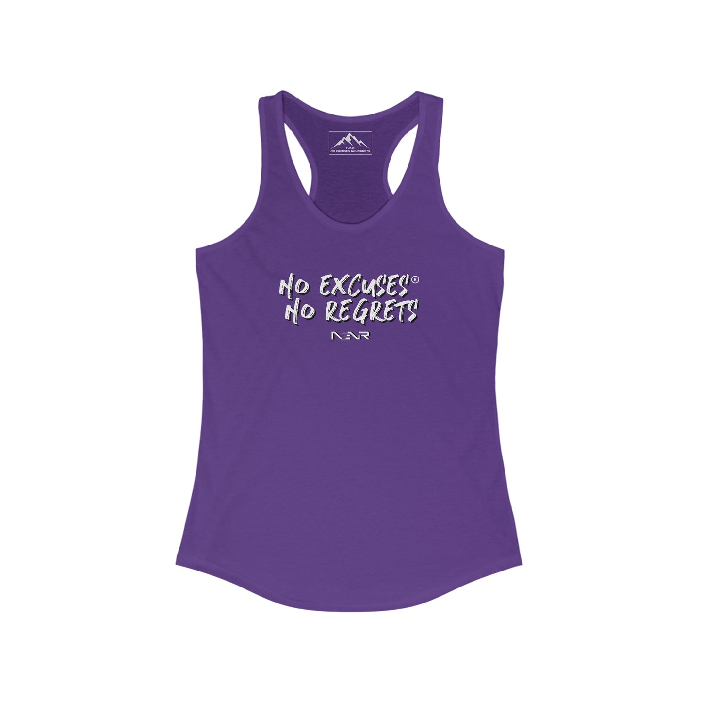 NO EXCUSES NO REGRETS ~ Womens Racerback Tank