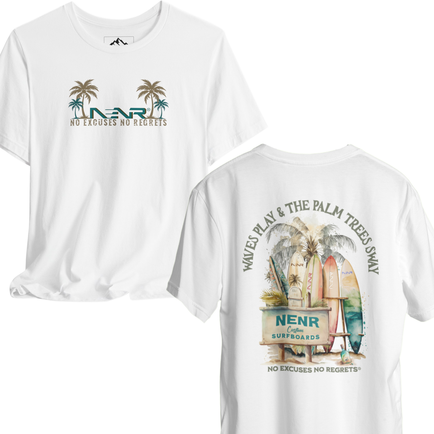 NO EXCUSES NO REGRETS ~ CUSTOM SURFBOARDS ~ Unisex T-Shirt