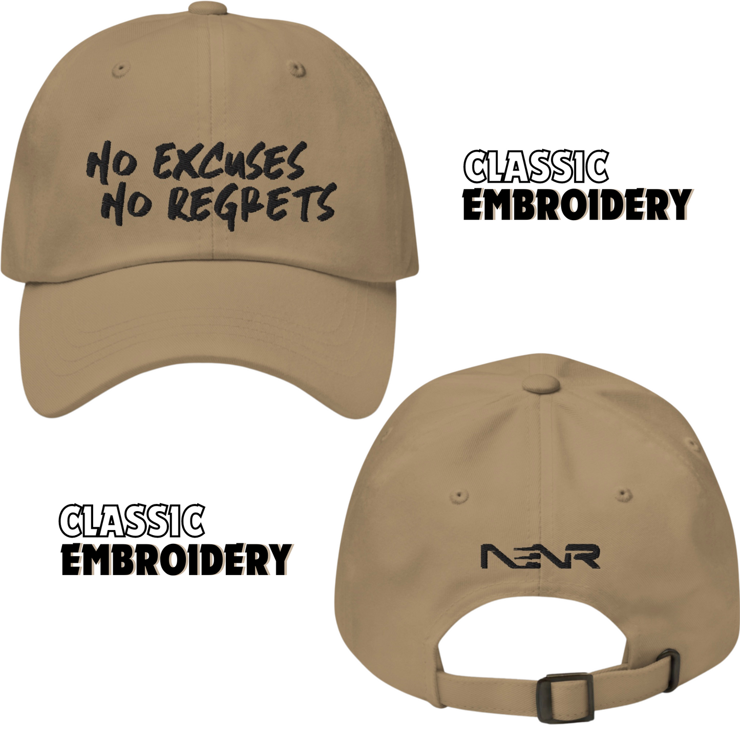 NO EXCUSES NO REGRETS - Embroidered Cap