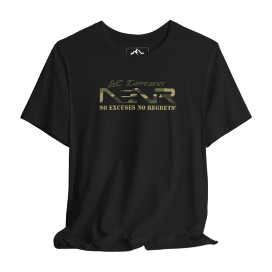 NO EXCUSES NO REGRETS ~ CAMO TEE ~ 2 Variations