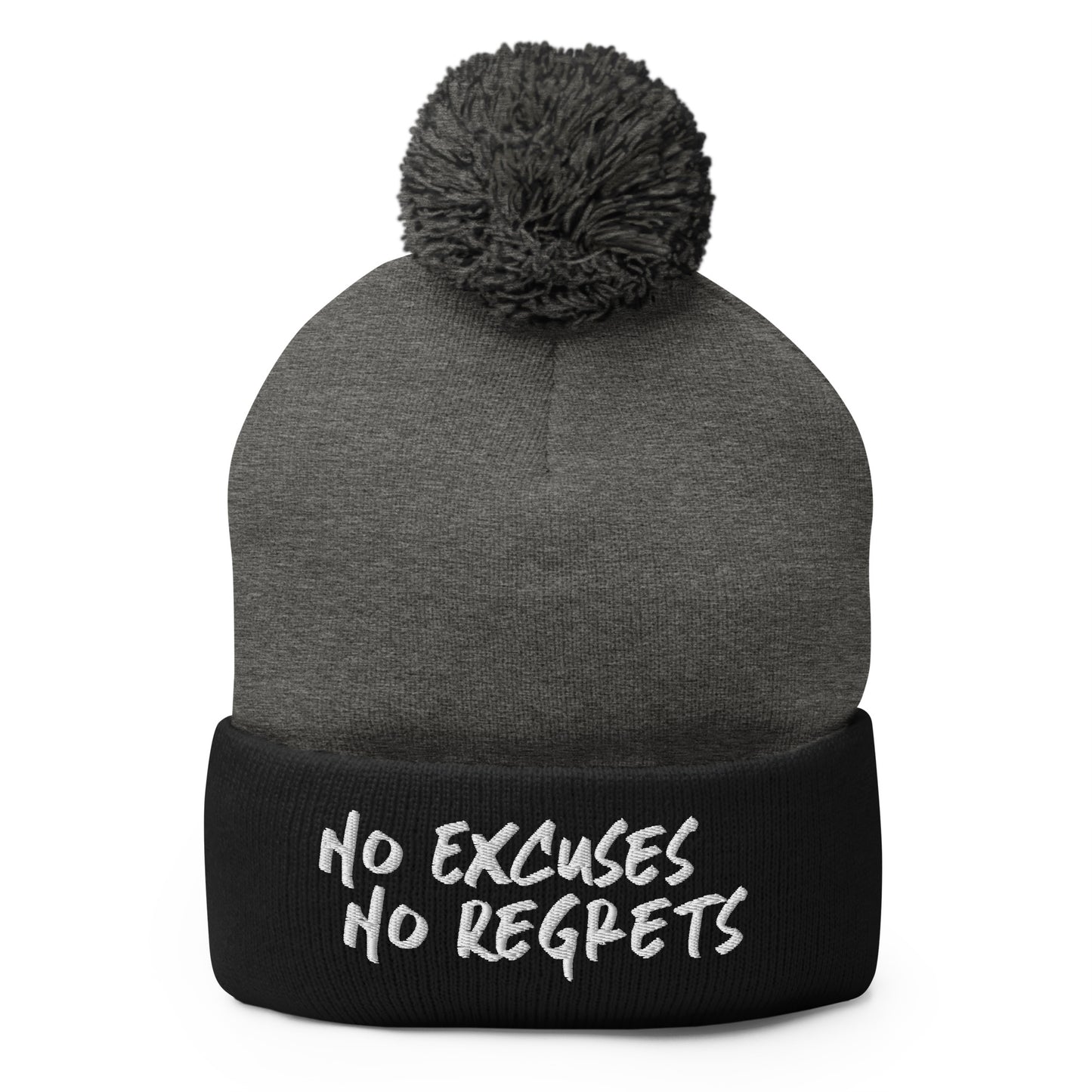 NO EXCUSES NO REGRETS ~ NENR EMBROIDERED BEANIE