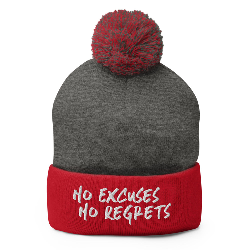 NO EXCUSES NO REGRETS ~ NENR EMBROIDERED BEANIE