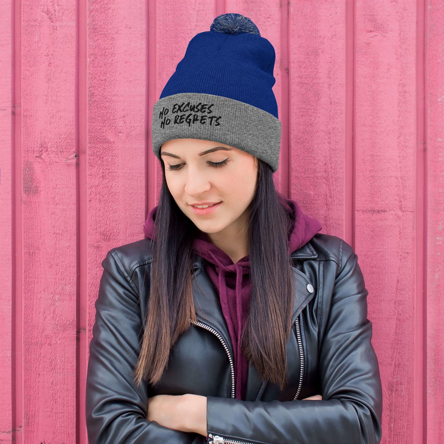 NO EXCUSES NO REGRETS ~ NENR EMBROIDERED BEANIE