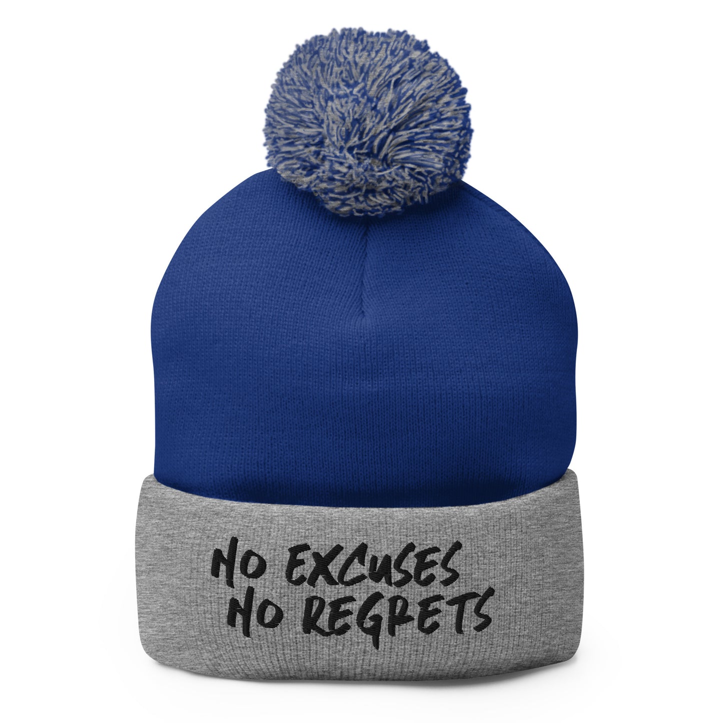 NO EXCUSES NO REGRETS ~ NENR EMBROIDERED BEANIE